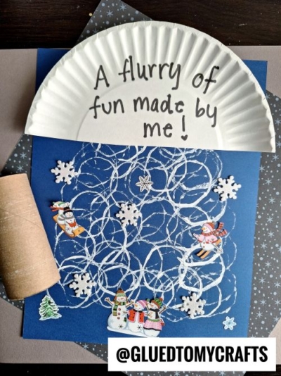 TOILET ROLL STAMPED SNOW STORM CRAFT IDEA