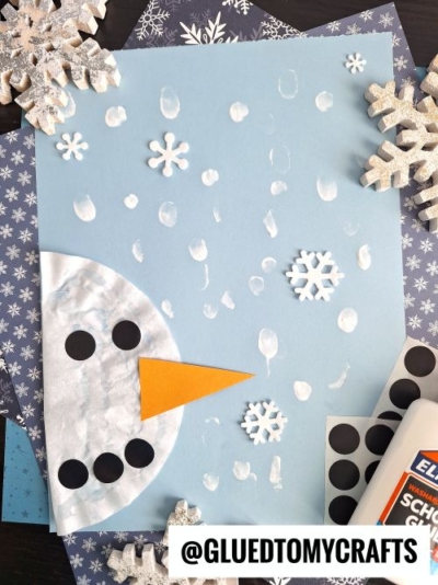 COFFEE FILTER SNOWMAN CRAFT IDEA FOR A SNOWY DAY