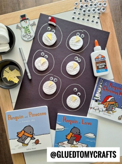 PAPER AND COTTON ROUNDS PENGUIN CRAFT IDEA