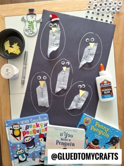 PAPER AND CREPE PAPER PENGUIN CRAFT IDEA