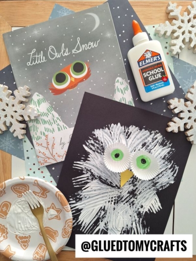 Fork Painted Snowy Owl Craft Idea
