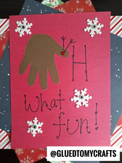 Handprint OH WHAT FUN Reindeer Keepsake