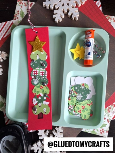USE A HEART PAPER PUNCH TO MAKE CHRISTMAS TREE BOOKMARKS