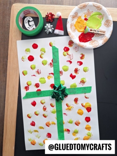 Christmas Present Craft Idea - use painter's tape for the center