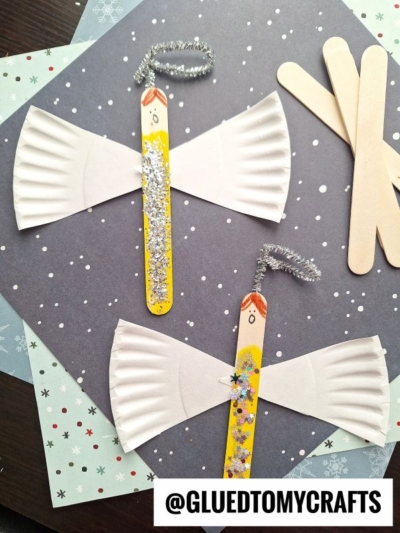 Paper Plate & Popsicle Stick Angel Craft Idea