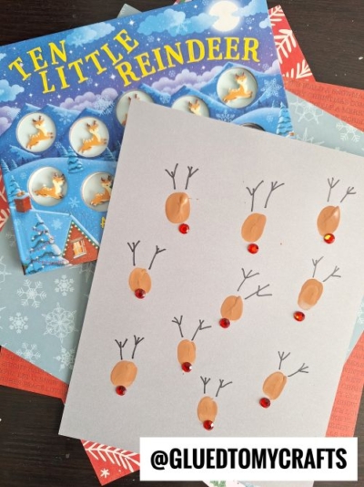Thumbprint Reindeer Craft Idea For Story Time