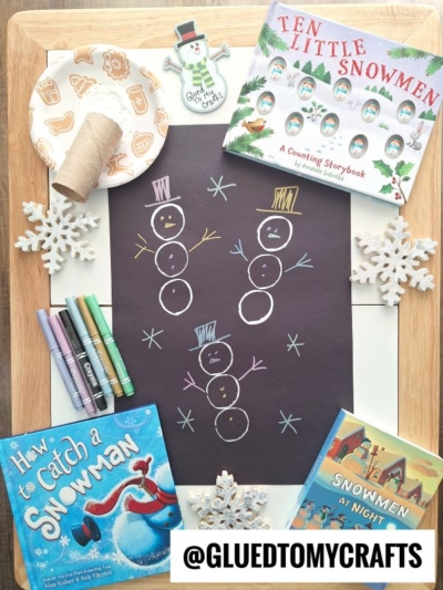 Toilet Roll Stamped Snowmen