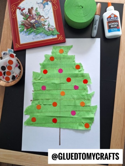 Torn Paper Christmas Tree Craft Idea