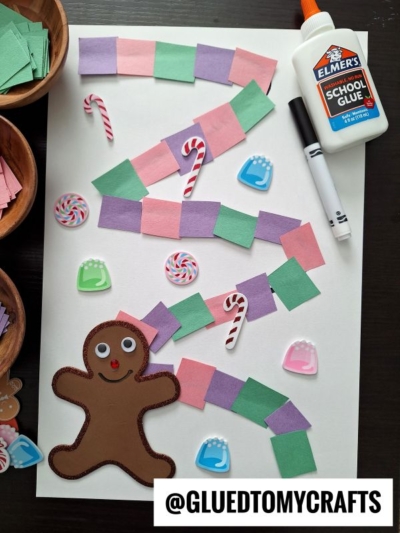 Candyland Craft Idea - use paper squares and candy stickers