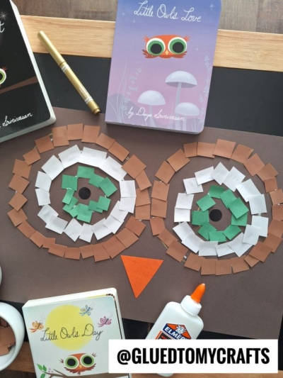 Mosaic Owl Face Craft Idea