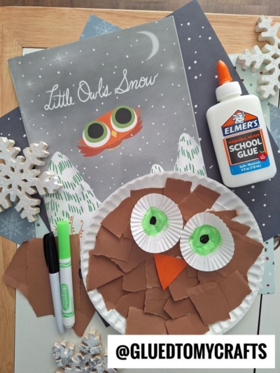 Paper Plate & Torn Paper Owl Craft Idea