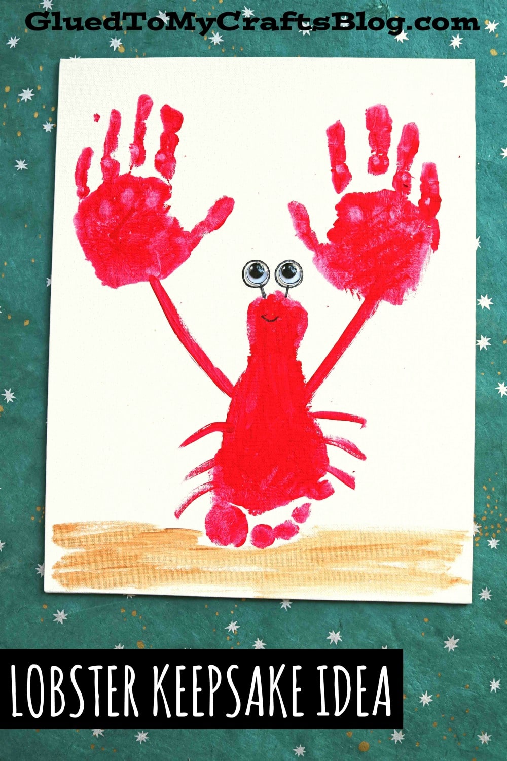Footprint & Handprint Lobster Keepsake Idea For Kids