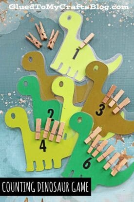 Handmade Counting Dinosaur Game - Busy Bag Activity For Toddlers