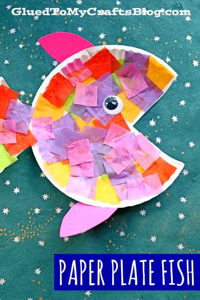 Paper Plate & Tissue Paper Tropical Fish Kid Craft