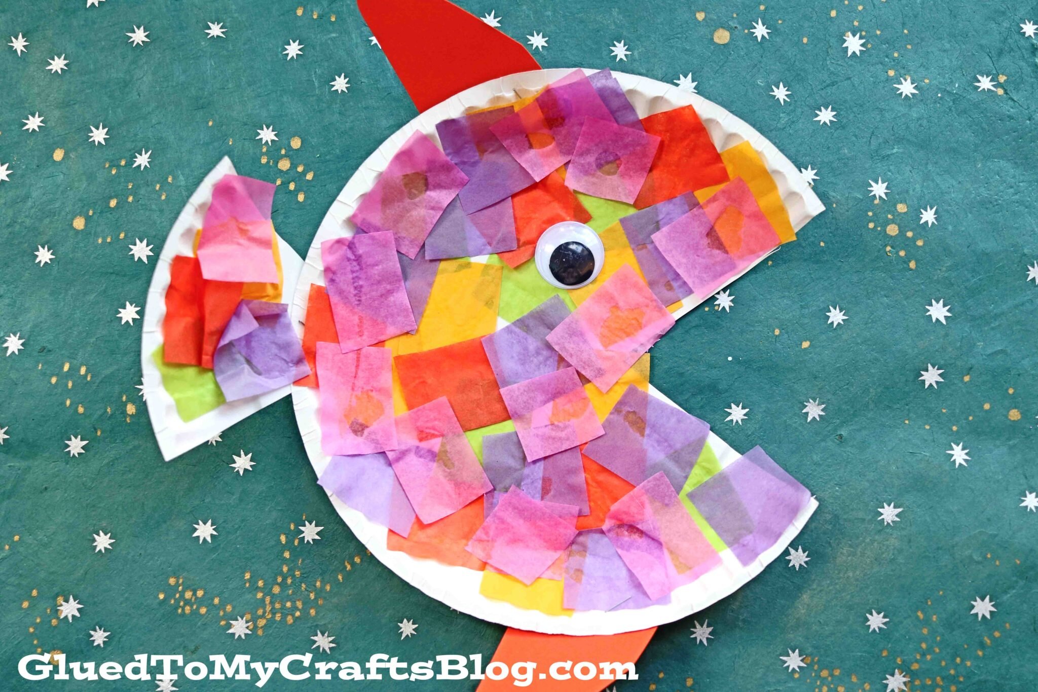 Paper Plate & Tissue Paper Tropical Fish