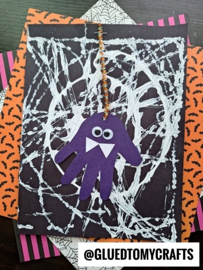 Marbled Art Spider Web Craft Idea For Halloween