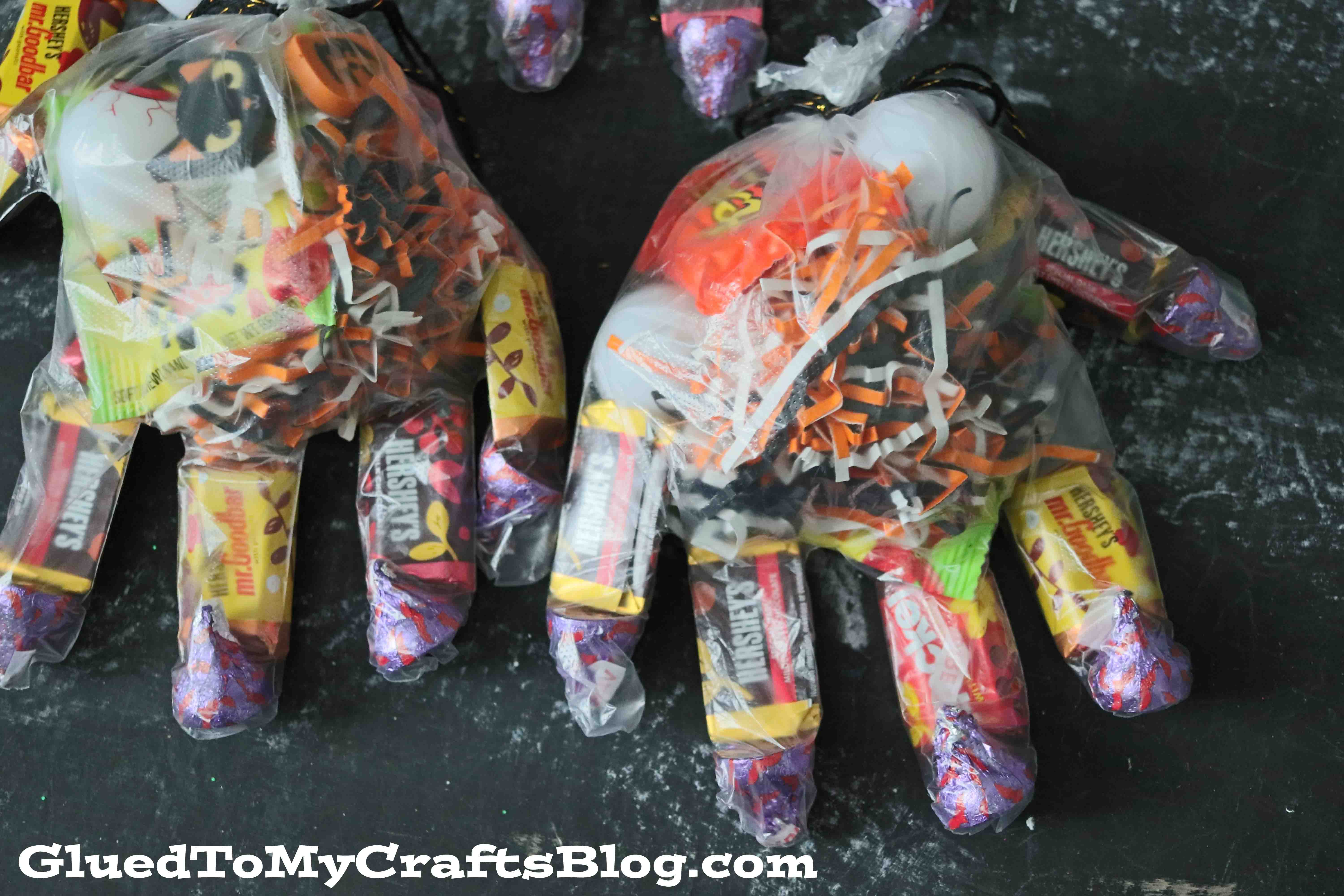 DIY Halloween Monster Hand Treat Bags