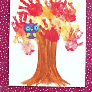 Painted Handprint Fall Tree Keepsake Canvas {Kid Craft}