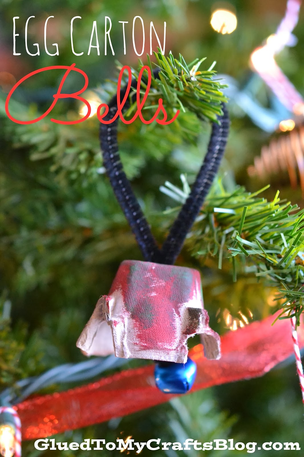 Recycled Egg Carton Christmas Bells - Kid Craft Idea