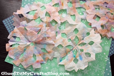 Coffee Filter Snowflakes