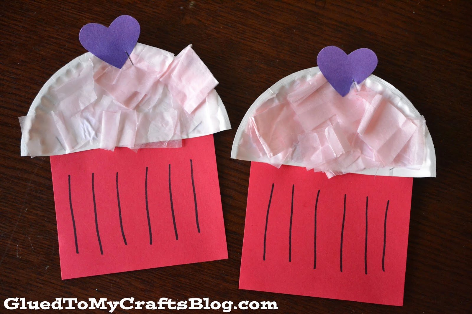Tissue Paper & Paper Plate Cupcake - Kid Craft Idea