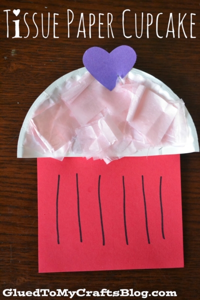 Tissue Paper & Paper Plate Cupcake - Kid Craft Idea