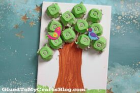 Recycled Egg Carton Tree Canvas - Earth Day Kid Craft Idea