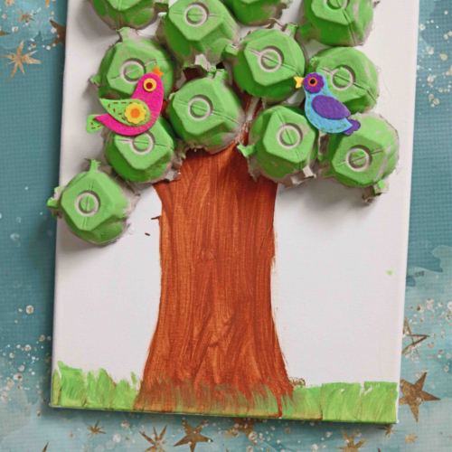 Recycled Egg Carton Tree Canvas