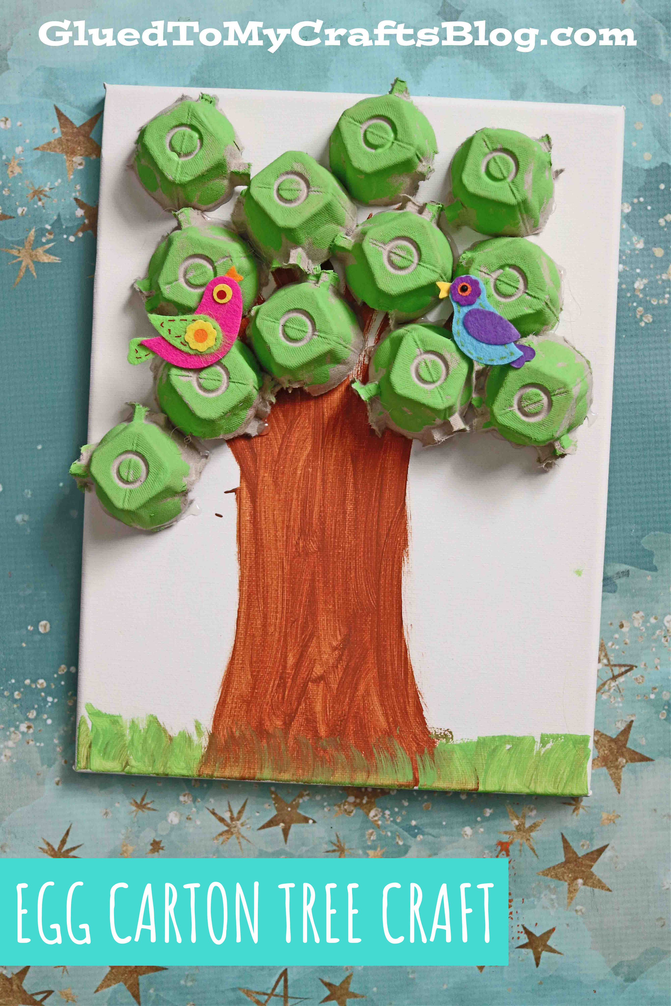 Recycled Egg Carton Tree Canvas