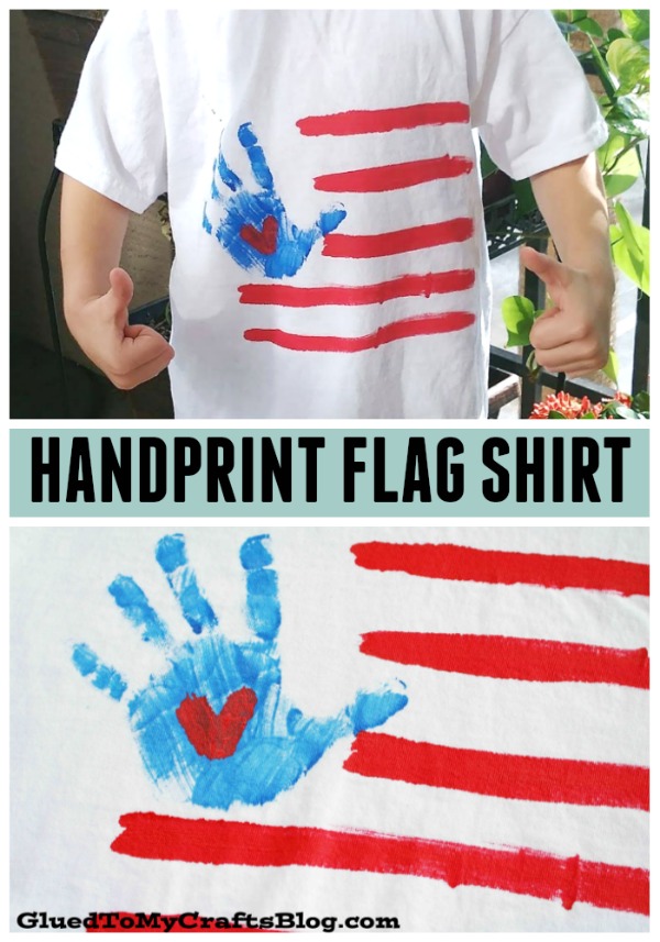 DIY Handprint Flag Patriotic Shirt