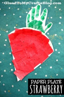 Paper Plate Strawberry - Kid Craft Idea For National Strawberry Month