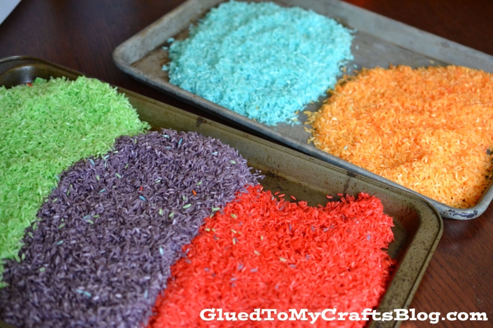 Kool-Aid Dyed Rice For Sensory Bin Activities