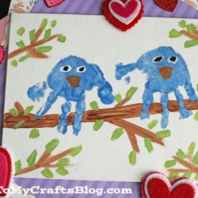 Handprint Birds On A Branch Canvas