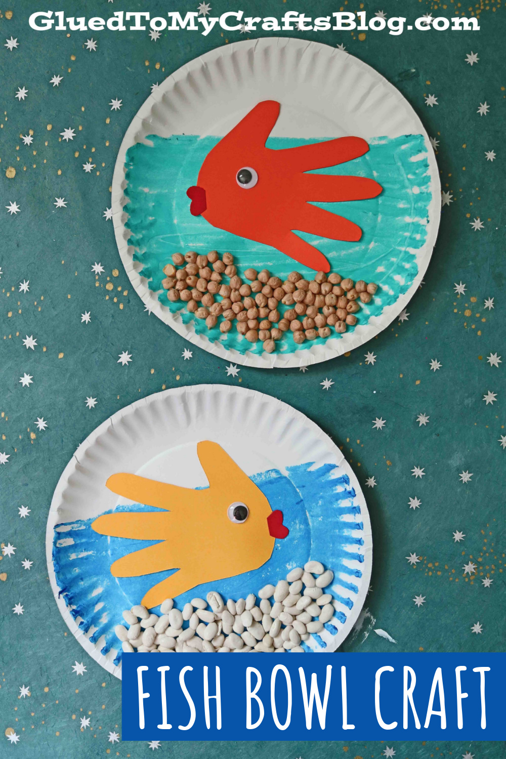 Paper Plate Fish Bowl w/Handprint Fish