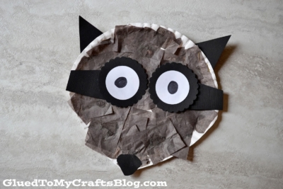 Tissue Paper & Paper Plate Raccoon - Kid Craft Idea