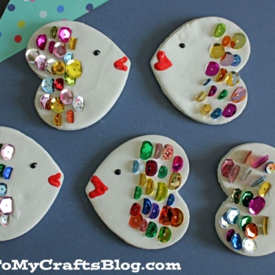 Heart Shaped Clay Rainbow Fish