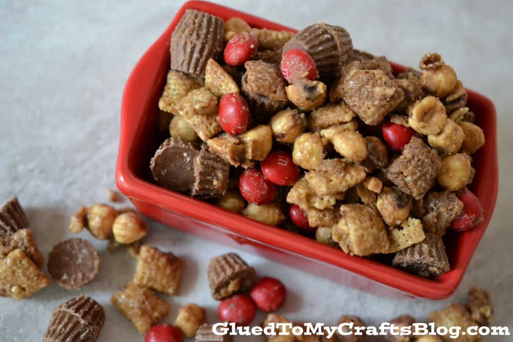 Super EASY Buckeye Chex Mix - Football Themed Recipe