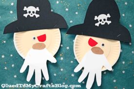 Paper Plate Pirate w/Handprint Beard - Summer Kid Craft Idea
