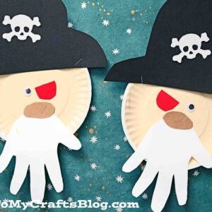 Paper Plate Pirate w/Handprint Beard - Summer Kid Craft Idea