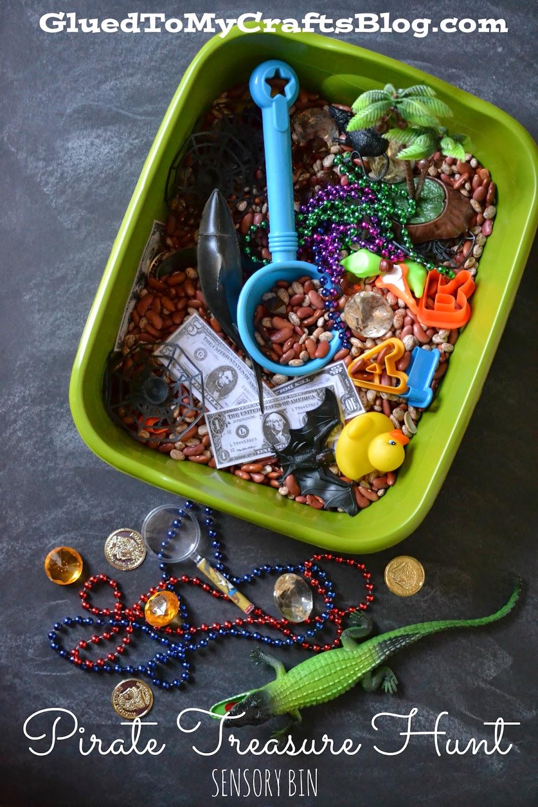 Pirate Treasure Hunt {Sensory Bin Idea} Pirate Treasure Hunt For Preschoolers {Sensory Bin Idea}