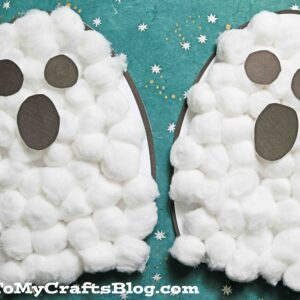 Cotton Ball Ghost - Kid Craft w/free printable template