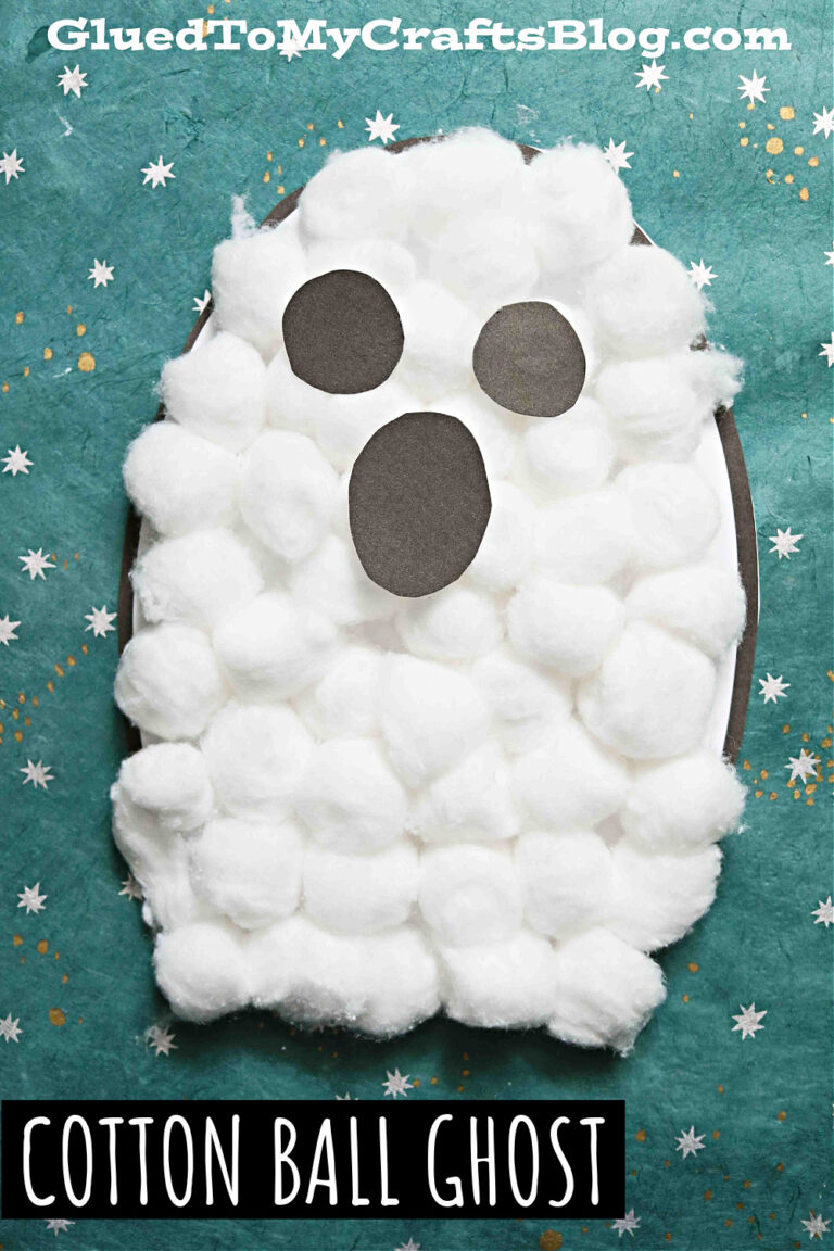 Cotton Ball Ghost Craft Idea For Kids