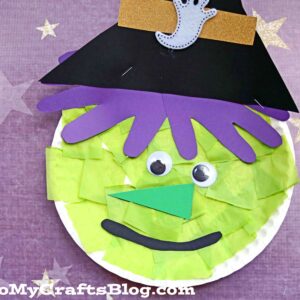 Paper Plate Halloween Witch - Kid Craft Idea