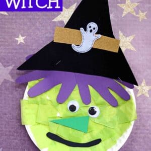 Paper Plate Halloween Witch - Kid Craft Idea