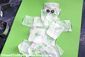Tissue Paper Mummy - Halloween Kid Craft Idea