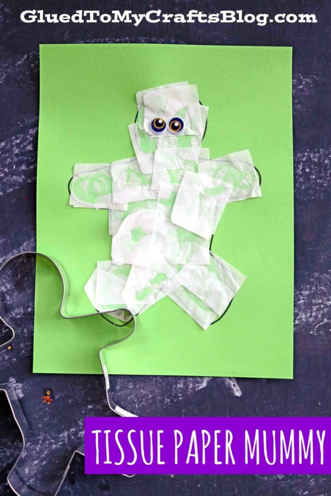 Super EASY Tissue Paper Mummy - Halloween Kid Craft Idea