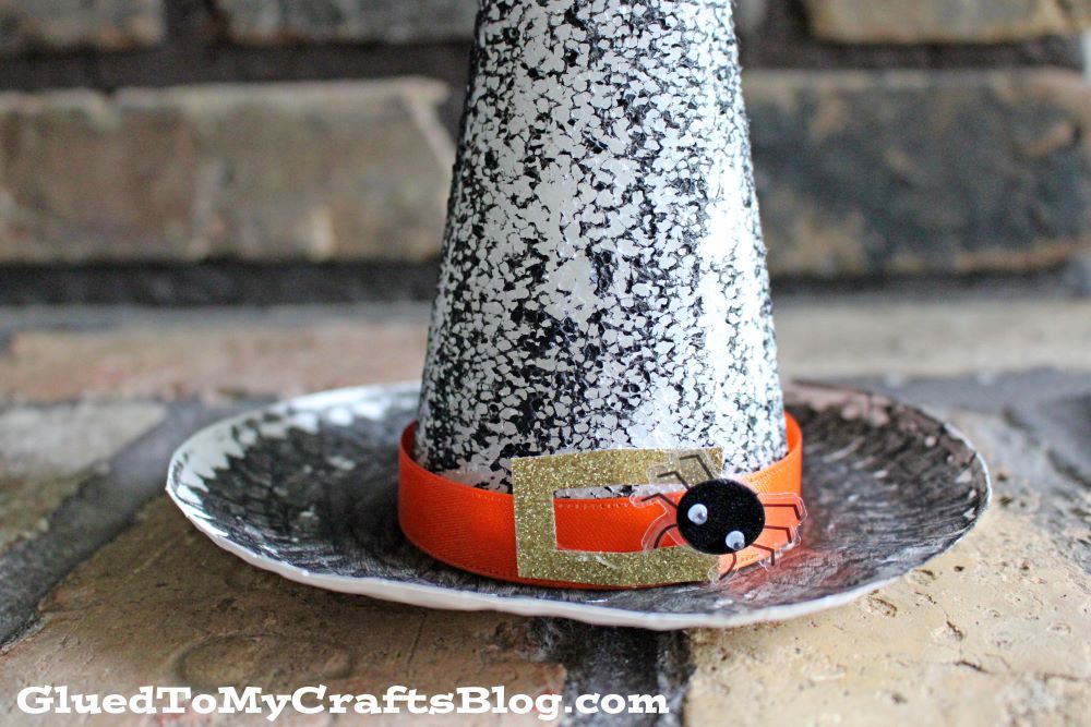 Styrofoam Cone Halloween Witch Hat Craft