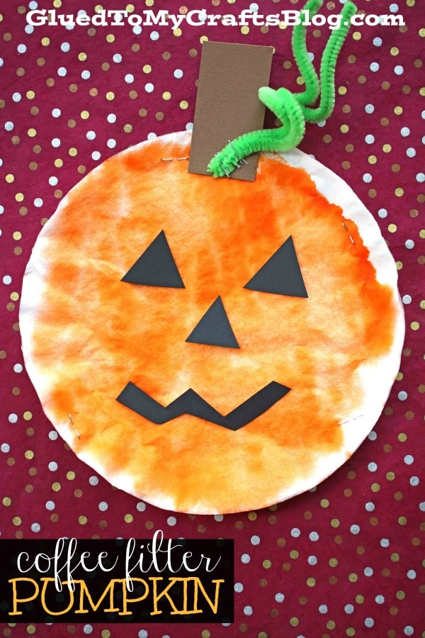 Tye Dye Coffee Filter Pumpkin Super Easy Fall Kid Craft Idea
