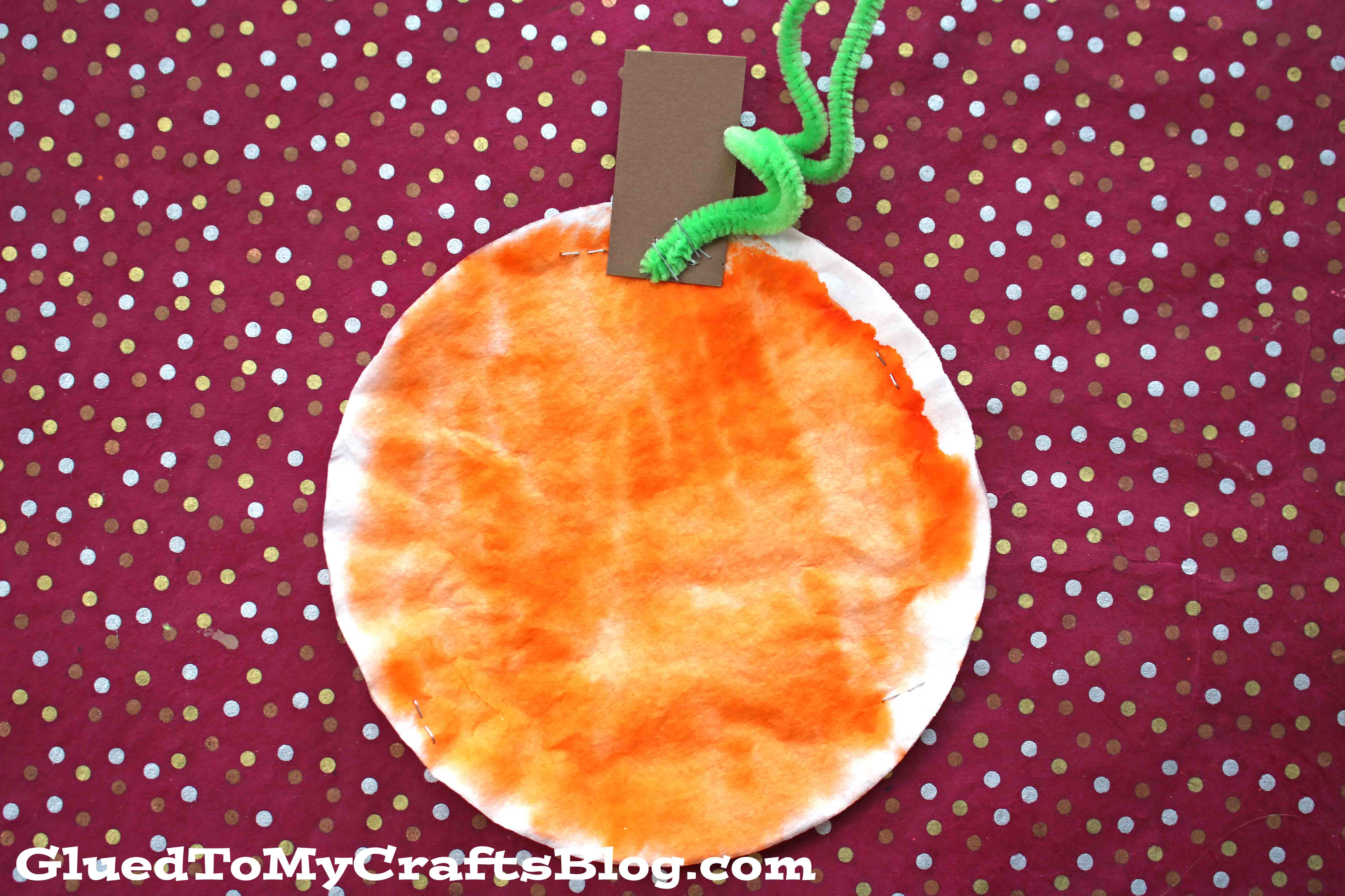 Tye Dye Coffee Filter Pumpkin {Kid Craft}