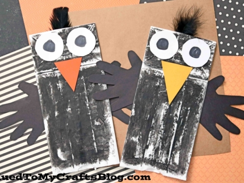 Paper Bag Crow Puppet - Fall Craft Idea